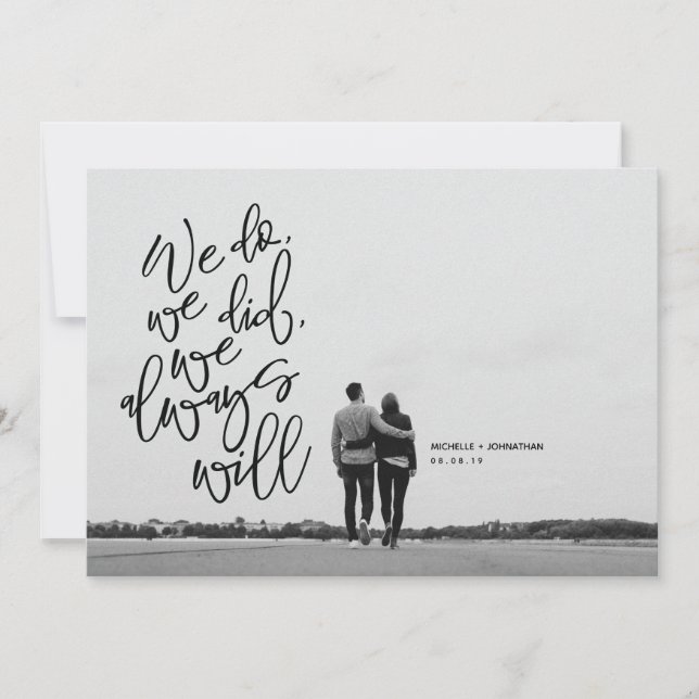 Carte d'annonce et d'invitation pour un mariage en (Devant)