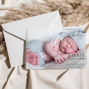 Carte d'annonce photo de notre doux bébé