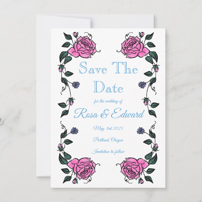 Carte d'annonce plate Save The Date (Devant)