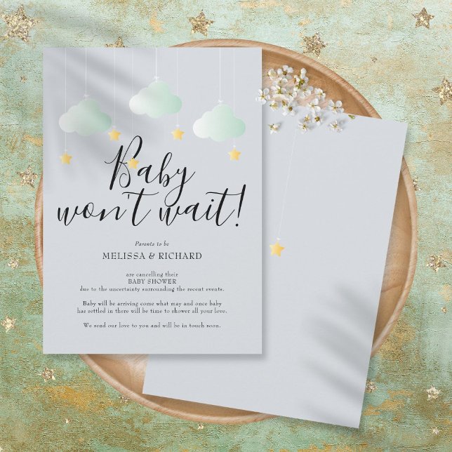 Carte d'annulation de Baby Shower et Sprinkle (Créateur téléchargé)