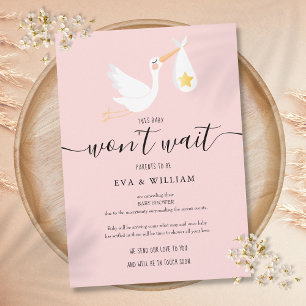 Carte d'annulation de Baby Shower Sprinkle Rose