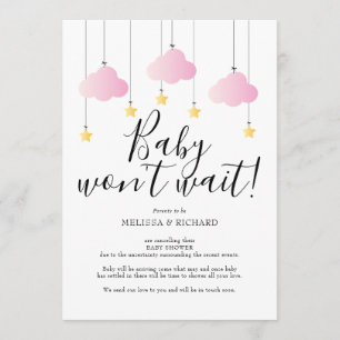 Carte d'annulation de Baby Shower, Sprinkle Rose F