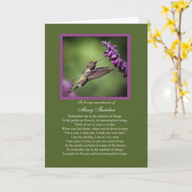 Carte Dans l'amour Mémoire de Nom Personnalisé Sympathie (Fleur jaune)