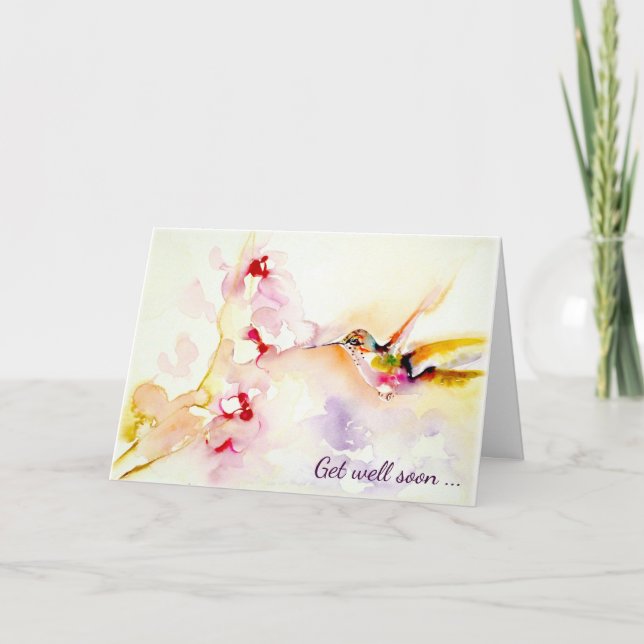 Carte "Dans" le colibri rose obtenez bien (Devant)