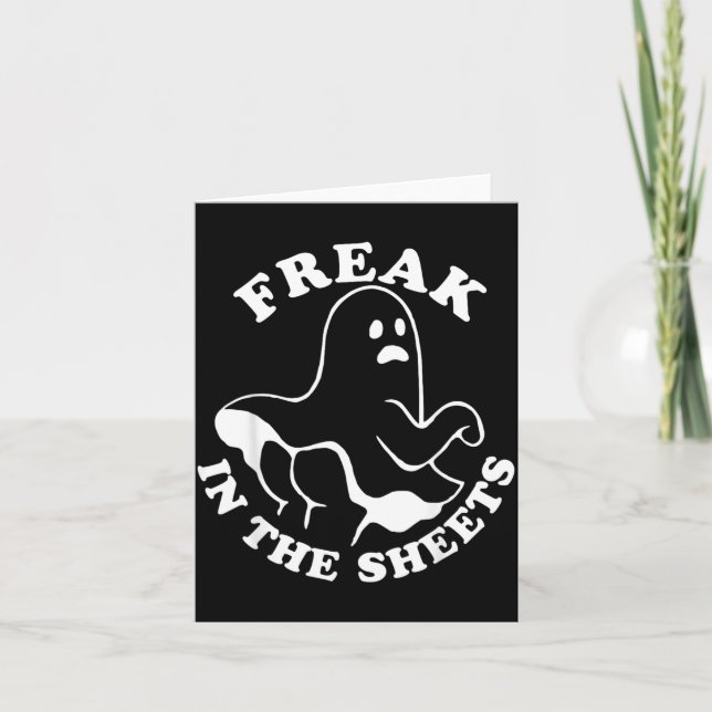 Carte Dans les draps drôle Halloween Boo Fantôme (Devant)