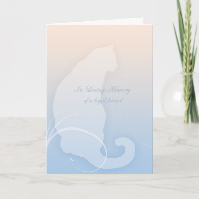 Carte Dans Loving Memory sincere sympathy for cat (Devant)
