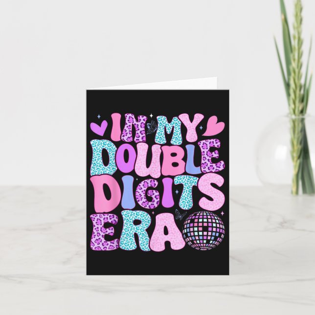 Carte Dans Mes Double Chiffres Era Retro 10 Ans 10e Bir (Devant)