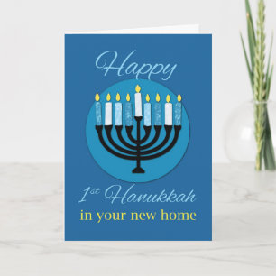 Carte Dans votre nouvelle maison, Hanoukka Menorah en bl