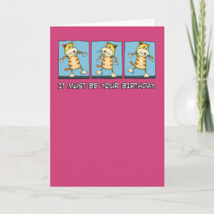 Carte Danse amusante de chats Anniversaire