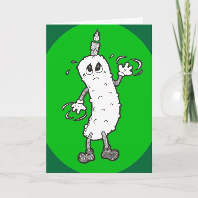 Carte Danse Anniversaire chiche avec bougie (Devant)