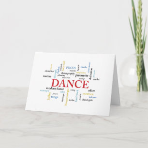 Carte Danse Anniversaire des mots