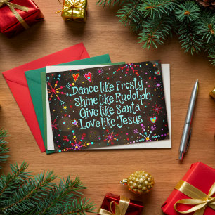 Carte Danse comme Frosty, Amour comme Jésus