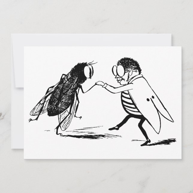 Carte Danse des insectes vintages; Volée de bleuet (Devant)