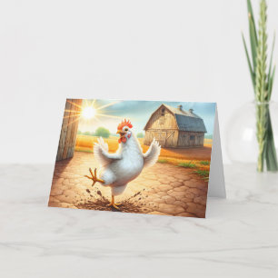 Carte Danse Du Poulet À Barnyard Anniversaire