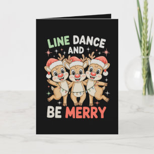 Carte Danse en ligne et joyeux renne Noël Xmas