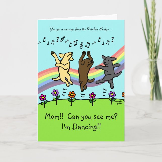 Carte Danse Labradors au pont en arc-en-ciel (Devant)