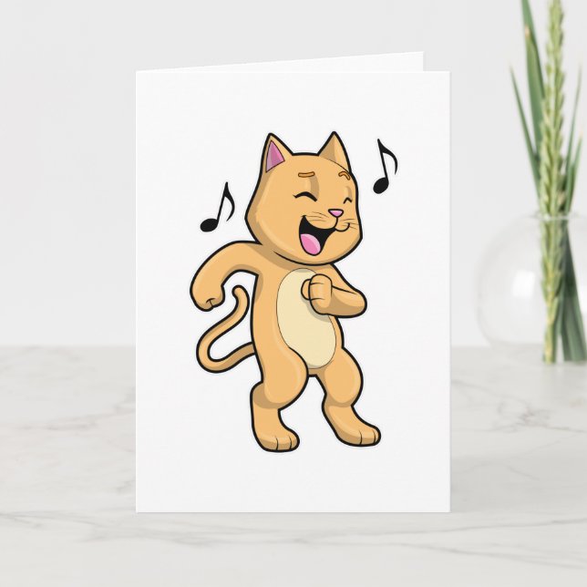 Carte Danse musicale de chat (Devant)