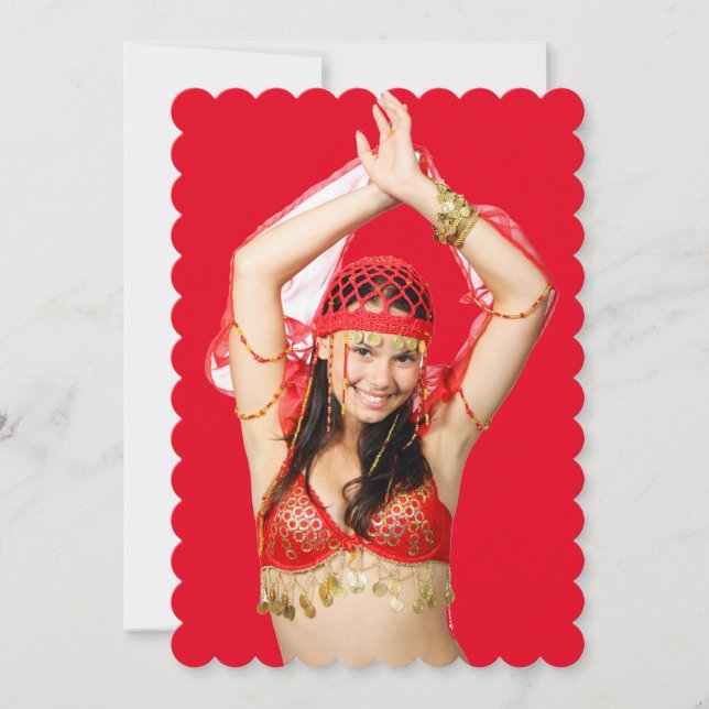 Carte Danse tzigane turque en costume rouge vif (Devant)
