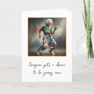 Carte Danser La Vielle Dame Pour Avoir Plus Anniversaire