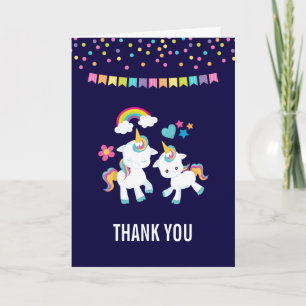 Carte Danser mignonne Unicornes Magique Arc-en-ciel Merc