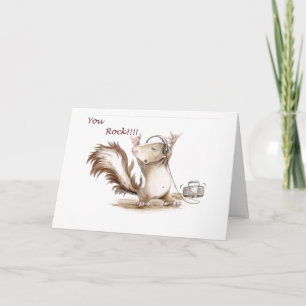 CARTE "DANSER SQUIRREL" DIT U ROCK HEUREUX ANNIVERSAIRE