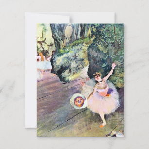 Carte Danseur avec un bouquet de fleurs d'Edgar Degas