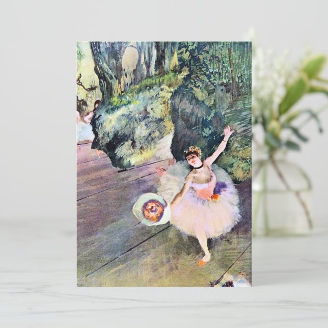 Carte Danseur avec un bouquet de fleurs d'Edgar Degas (Debout devant)