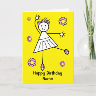 Carte Danseur de ballet fille mignonne