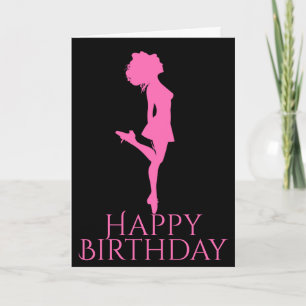 Carte Danseur irlandais Dur Chaussure noire Rose Danse A
