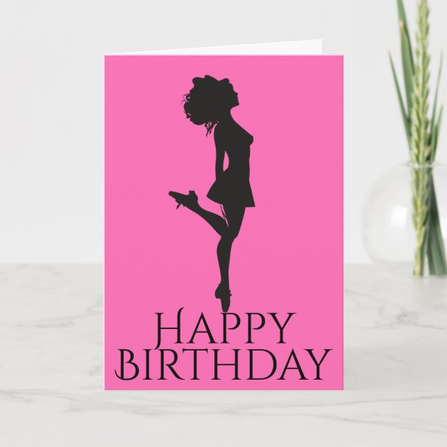 Carte Danseur irlandais Dur Chaussure rose Black Danse A (Devant)