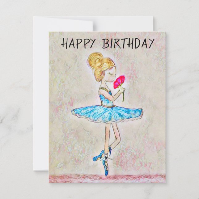 Carte Danseur personnalisé Birthday Card ballerina (Devant)