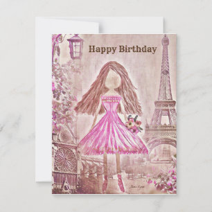 Carte Danseur personnalisé Birthday Card ballerina