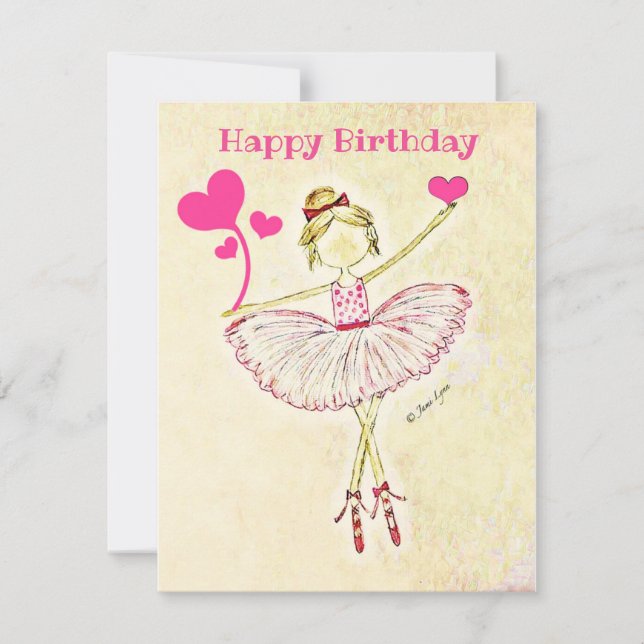 Carte Danseur personnalisé Birthday Card ballerina (Devant)