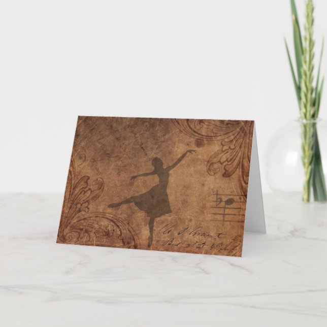 Carte danseur sur le vieux papier (Devant)