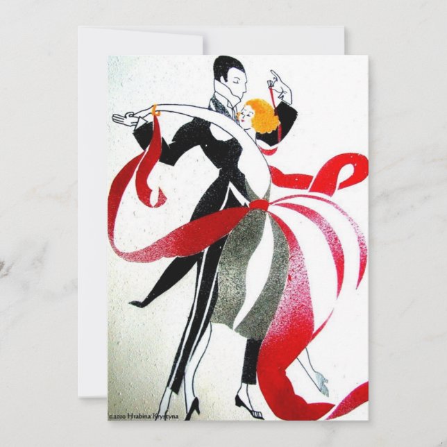 CARTE DANSEURS DE SALON ART DÉCO (Devant)
