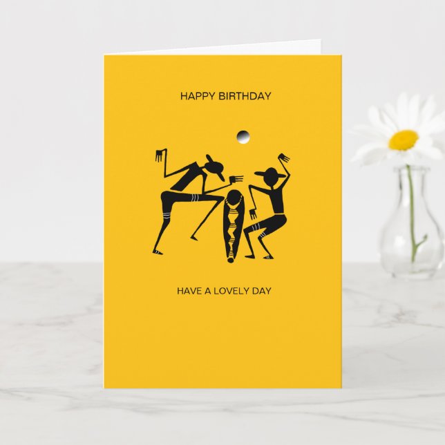 Carte Danseurs de silhouette fantastiques Orange Anniver (Petite plante)