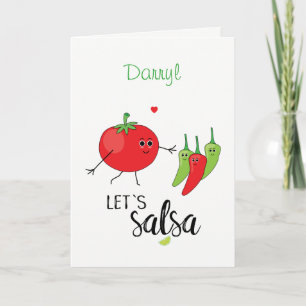 Carte Danseurs de tomate de salsa et de chiilies