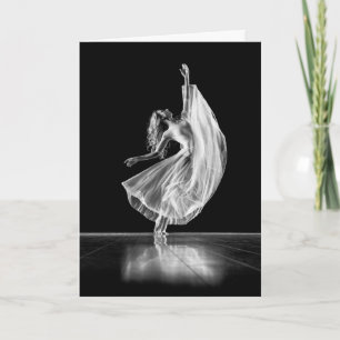 CARTE DANSEUSE DE BALLET À PIED DE FEMME - NOIR ET BLANC