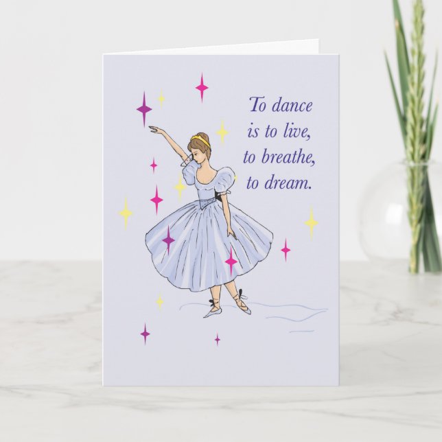 Carte Danseuse de ballet d'encouragement avec étoiles Su (Devant)