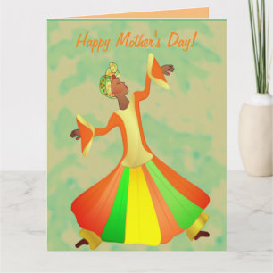Carte Danseuse Fête des mères afro-américaines