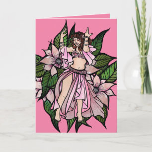 Carte Danseuse orientale rose Shimmy                    