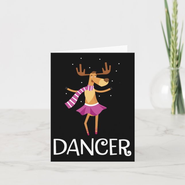 Carte Danseuse Prancer Noël Danser Reindee (Devant)
