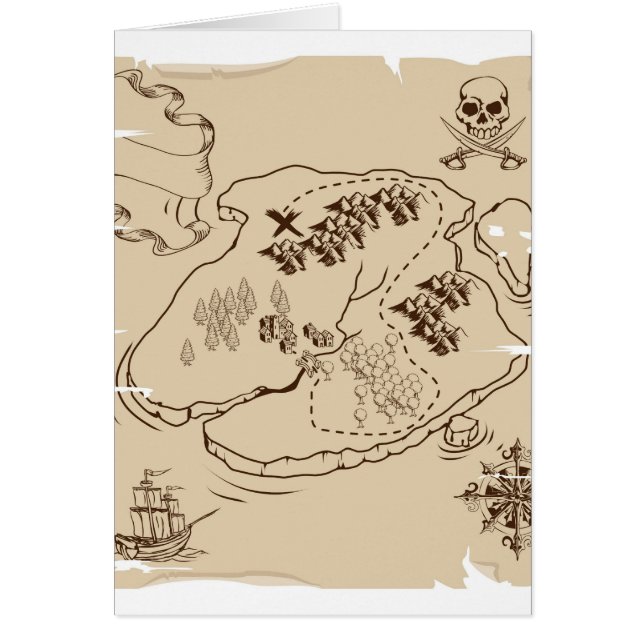 Carte d'antan de trésor de pirate du YE (Devant)