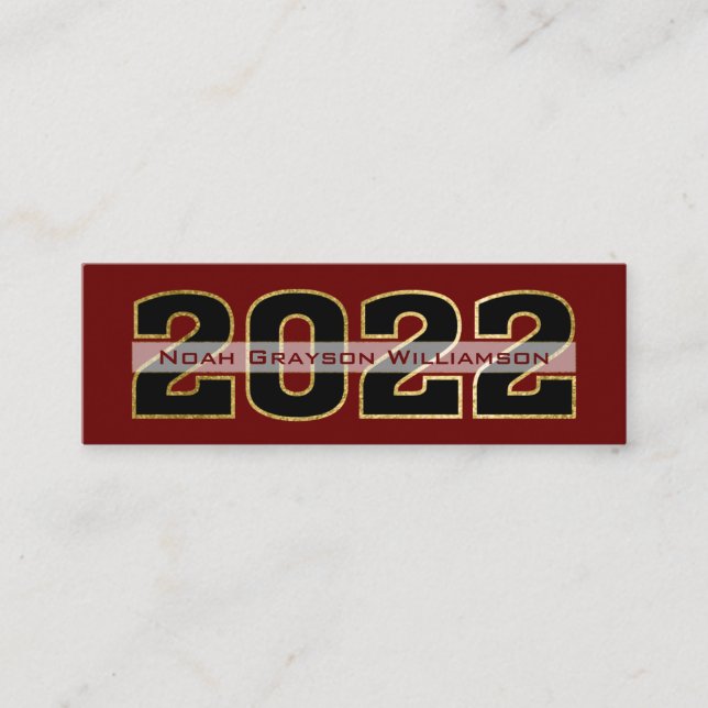 Carte D'appel 2022 Gold Burgundy Nom du diplôme Insérer (Devant)