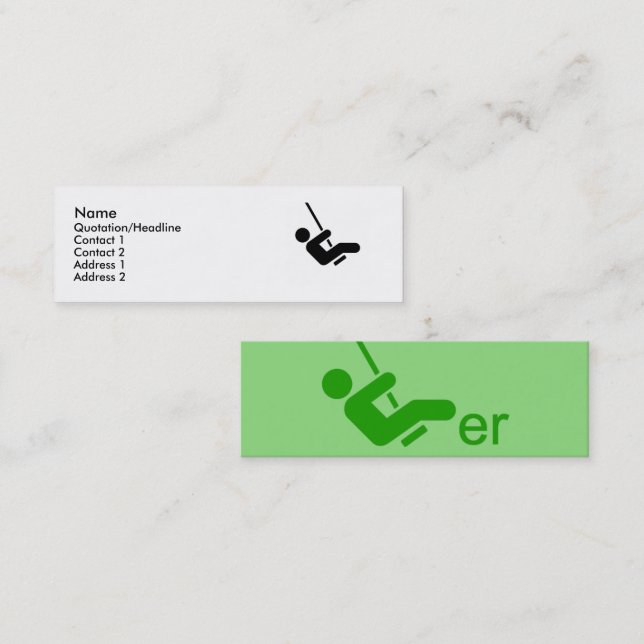 Carte d'appel à pivot vert (Devant / Derrière)
