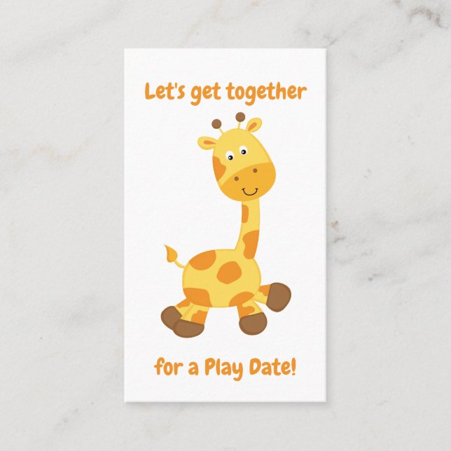 Carte D'appel Adorable Giraffe Playdate (Devant)