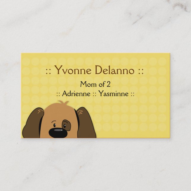 Carte D'appel Affaires à la mode de chiot/télécarte de maman (Devant)