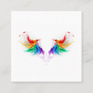Carte D'appel Ailes fluffy arc-en-ciel