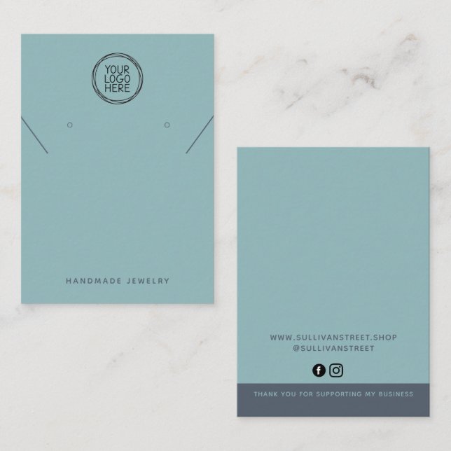 Carte D'appel Ajouter Votre Logo Collier Boucles d'oreilles Cart (Devant / Derrière)