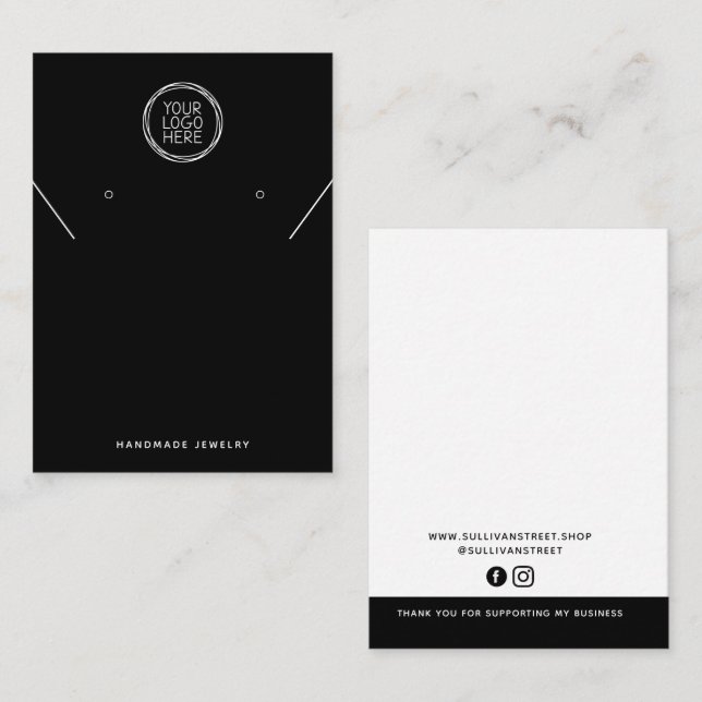Carte D'appel Ajouter Votre Logo Collier Boucles d'oreilles Cart (Devant / Derrière)